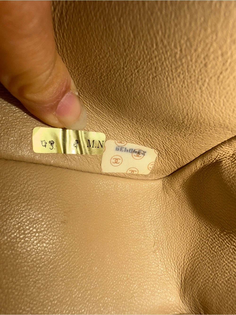 VIntage CHANEL Quilted Double Flap Shoulder Bag in Beige with Gold Hardware